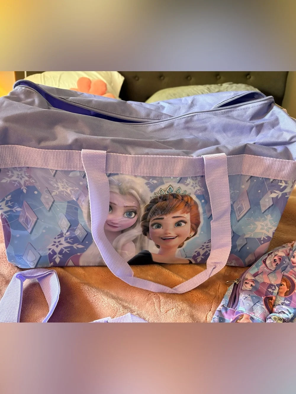 Disney Frozen Purple and Lavender Kids Backpack & Duffel Set
